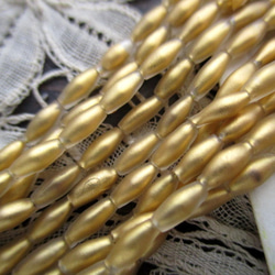 *♥Antique French Souffle Glass Beads Matte Satine Gold♥* 7枚目の画像