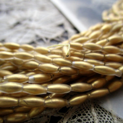 *♥Antique French Souffle Glass Beads Matte Satine Gold♥* 5枚目の画像