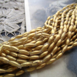 *♥Antique French Souffle Glass Beads Matte Satine Gold♥* 2枚目の画像