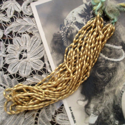 *♥Antique French Souffle Glass Beads Matte Satine Gold♥* 8枚目の画像