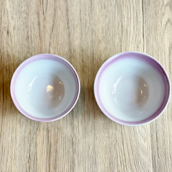 萩焼夫婦碗 紫陽彩 3枚目の画像
