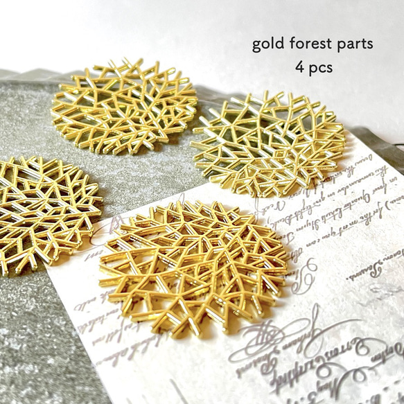 4pcs★parts・gold forest（コネクター・チャーム） 1枚目の画像