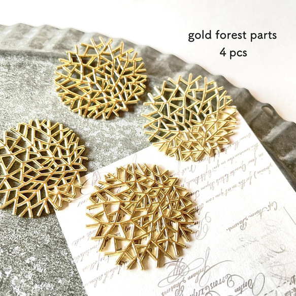 4pcs★parts・gold forest（コネクター・チャーム） 4枚目の画像