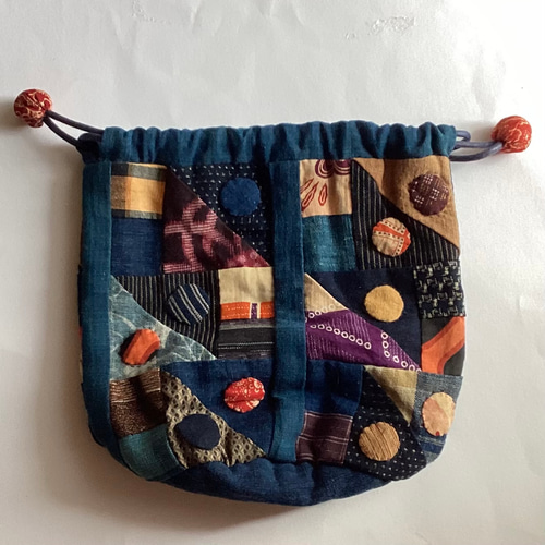 ハンドメイド 古布 バッグ パッチワーク トートバッグ 懐かしき 巾着