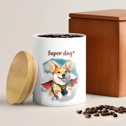 【 ヒーロー コーギー 】 キャニスター　保存容器　お家用　プレゼント　犬　ペット　うちの子　犬グッズ 2枚目の画像