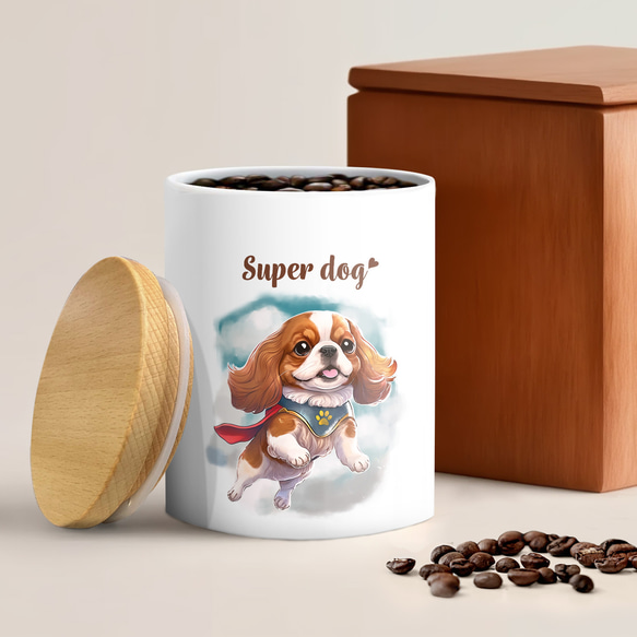 【 ヒーロー キャバリア 】 キャニスター　保存容器　お家用　プレゼント　犬　ペット　うちの子　犬グッズ 2枚目の画像