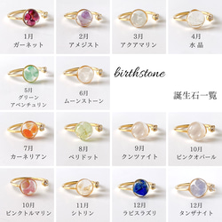 【TV衣装提供】誕生石のフォークリング≪ゴールド≫ 指輪 天然石 レジン フリーサイズ 推しカラー プレゼント ギフト 6枚目の画像