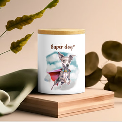 【 ヒーロー イタリアングレーハウンド 】 キャニスター　保存容器　お家用　プレゼント　犬　ペット　うちの子　犬グッズ 3枚目の画像