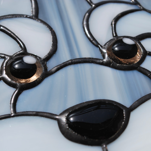 ミニチュア・シュナウザーのステンドグラスサンキャッチャー