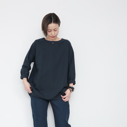 Gender-free tops / navy checked pattern 1枚目の画像