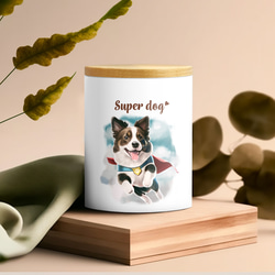 【 ヒーロー ボーダーコリー 】 キャニスター　保存容器　お家用　プレゼント　犬　ペット　うちの子　犬グッズ 3枚目の画像