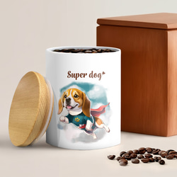 【 ヒーロー ビーグル 】 キャニスター　保存容器　お家用　プレゼント　犬　ペット　うちの子　犬グッズ 2枚目の画像