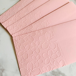 お札も入る封筒　入学・お祝い　桜　エンボス加工　ピンク　5枚 2枚目の画像