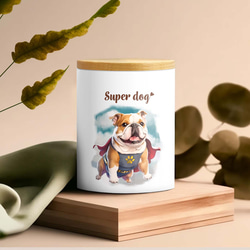【 ヒーロー ブルドッグ 】 キャニスター　保存容器　お家用　プレゼント　犬　ペット　うちの子　犬グッズ 3枚目の画像
