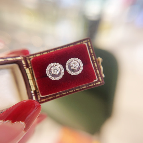 天然ダイヤモンド3wayピアスk18 ピアス（スタッド・一粒） パール  