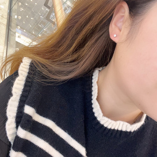 天然ダイヤモンド3wayピアスk18 ピアス（スタッド・一粒） パール  