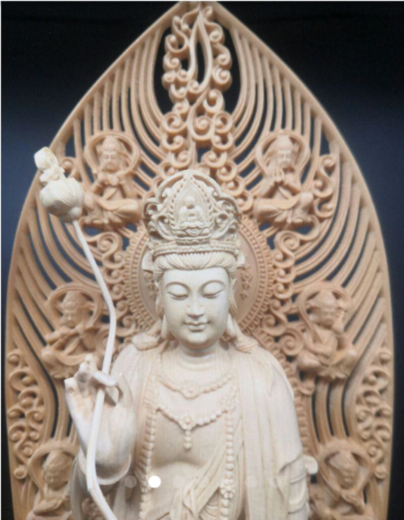 修縁堂】大型高43cm 木彫仏像 阿弥陀三尊立像 彫刻 一刀彫 天然