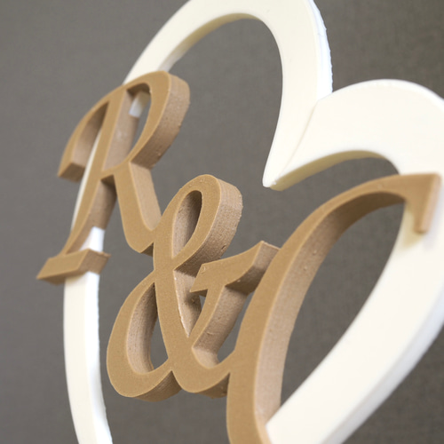 ハートのイニシャルオブジェ【カスタマイズ商品】 ウェルカムボード