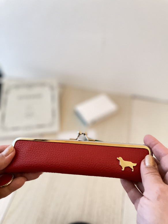 コンパクトがま口ペンケース(ゴールデンレトリバー)犬 3枚目の画像