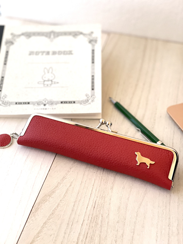 コンパクトがま口ペンケース(ゴールデンレトリバー)犬 1枚目の画像