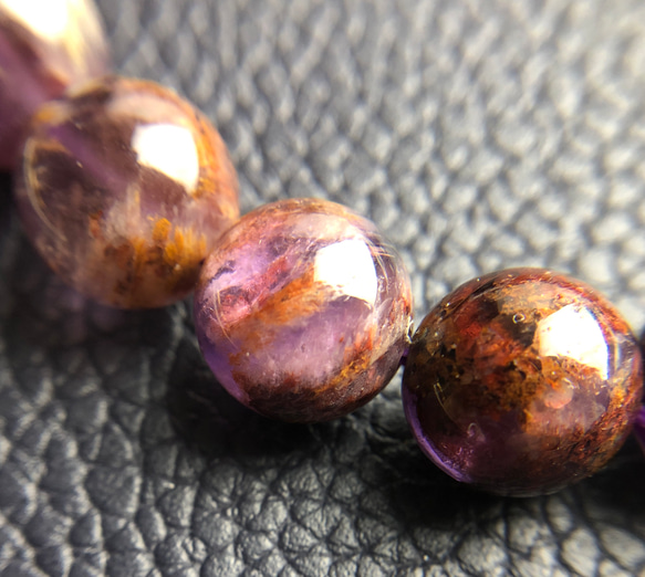天然石　 万能の効果　希少な高グレードガーデンアメジストエレスチャル　庭園紫水晶　10〜12mm ブレスレット　 5枚目の画像