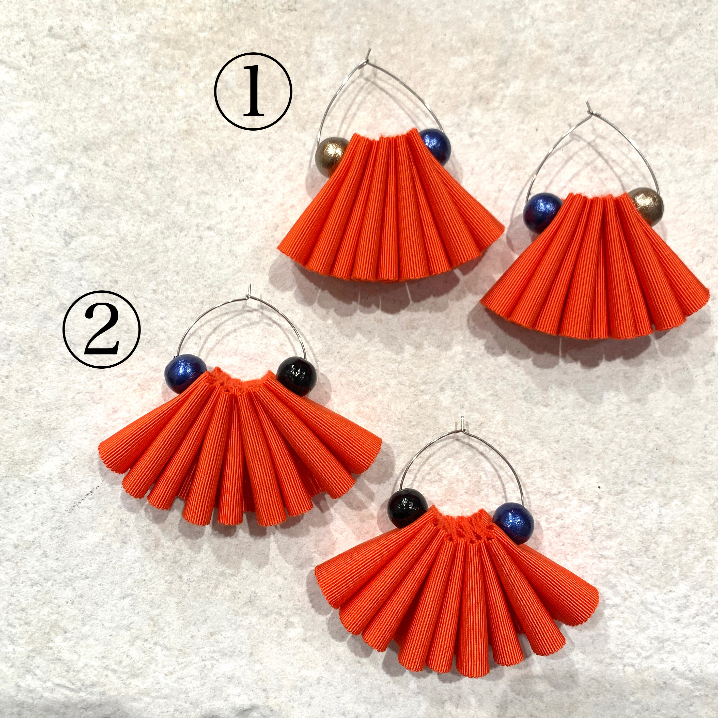 Pleats38フープピアス(イヤリング変更可)