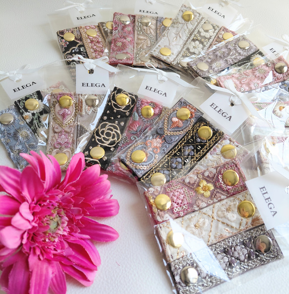 追加『送料無料』♡3つセット♡インド刺繍リボンのおしゃれコード