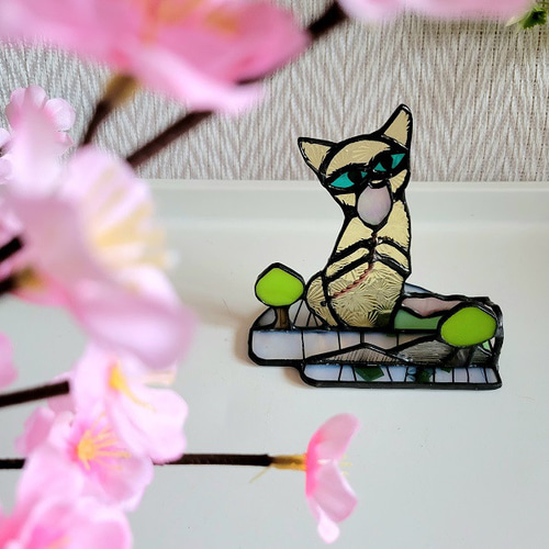 花びら猫のメモスタンド☆ステンドグラス☆ その他インテリア