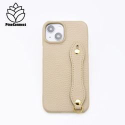 国産シュリンクレザー スマホケース 「ベージュ」 革貼りtotte