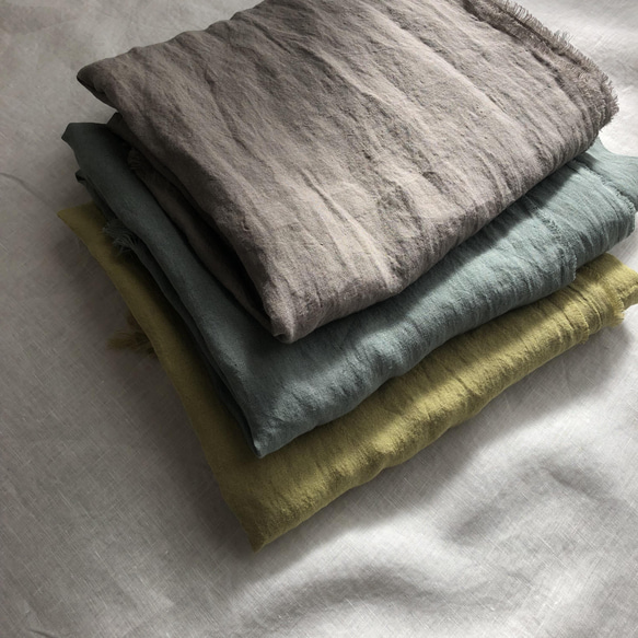 大判　ベルギーリネンストール　ブラック　200×115 長さ変更可　250cmまで 5枚目の画像