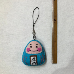 だるまお守り(1個)ハンドメイド　フェルト 2枚目の画像