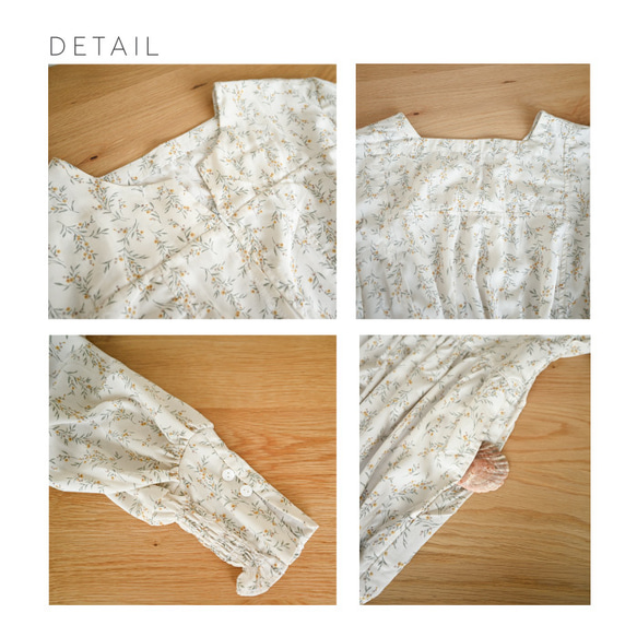 花柄ロングワンピース「ミモザ」【長袖〜五分袖に変わる！】【オールシーズン着れるワンピース】【臨月・授乳対応◯】 