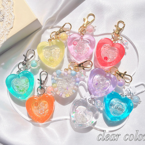 イニシャル付き】ハートシェイカーキーホルダー♡ バッグ