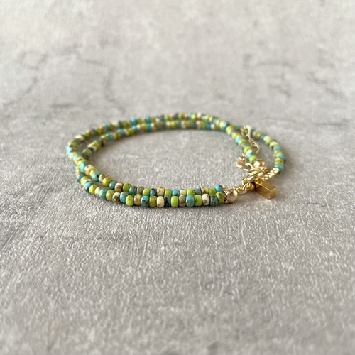 ビーズネックレス ミックスグリーン ネックレス・ペンダント le matin