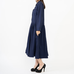 CUT JUMPSUITS DRESS / NAVY［ツナギのようなワンピース］ 4枚目の画像