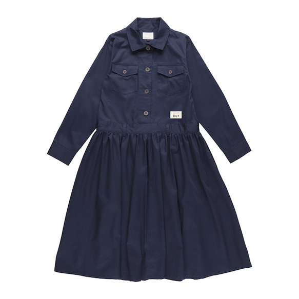 CUT JUMPSUITS DRESS / NAVY［ツナギのようなワンピース］ 6枚目の画像