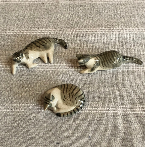 猫の箸置き三態（キジ白）猫グッズ 猫雑貨 箸・箸置き