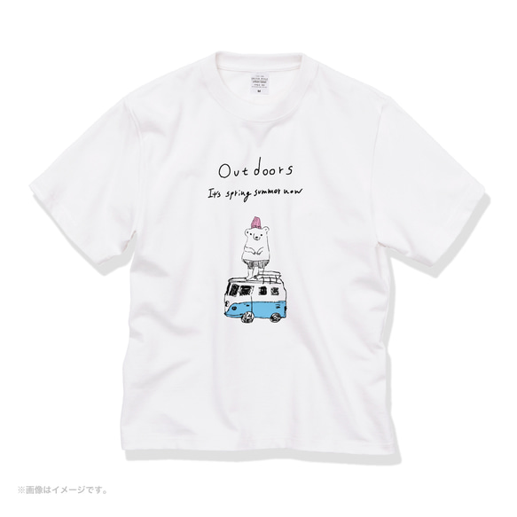 厚みのあるBIGシルエットTシャツ「Outdoors」 /送料無料 2枚目の画像