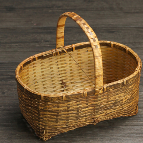 超美品 紫竹です 民芸職人手作り 収納ケース 藤編 茶道具収納 小物入れ 木工、竹工芸