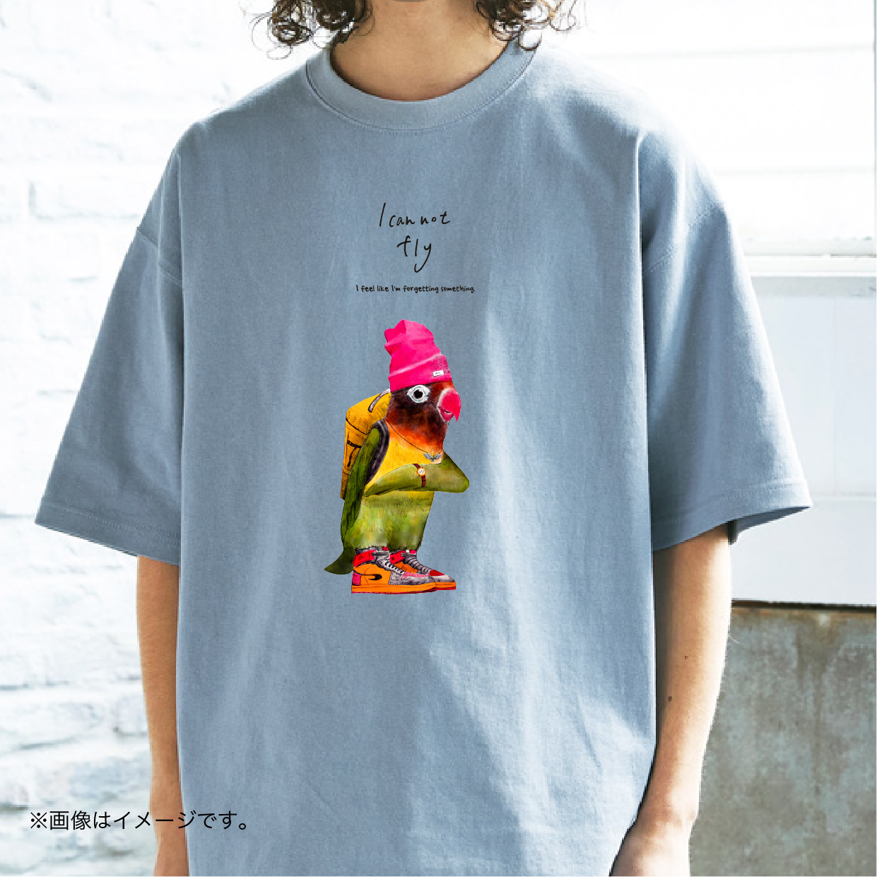 厚みのあるBIGシルエットTシャツ「I CAN'T FLY」/送料無料
