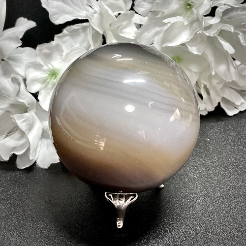 61mm 314g アゲート（瑪瑙） スフィア（穴無し丸玉） 惑星
