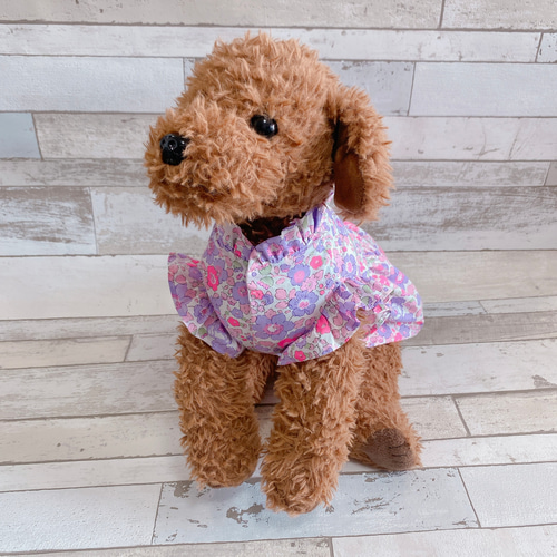 犬服✨リバティ フリル付きワンピース 犬用 犬の洋服 わんこ服