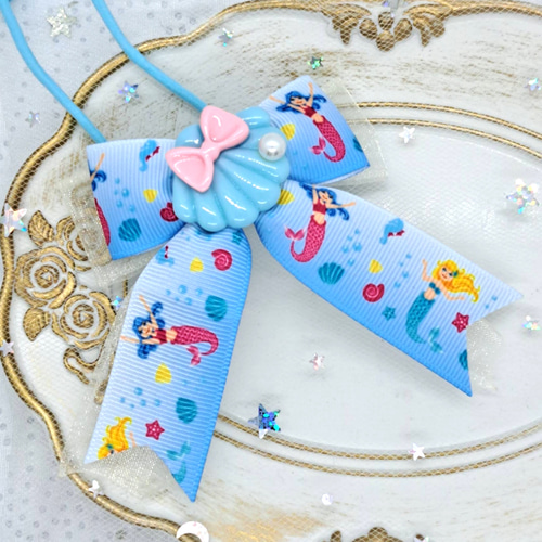 楽天市場】4個セット ワンポイント髪飾り 面白い キラキラ 人魚 髪飾り