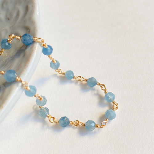 14kgf アクアマリンのブレスレット⋆˙⟡ 14kgf アクアマリンのブレスレット⋆˙⟡ 14kgf】空色アクアマリン