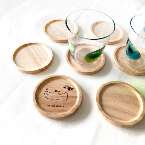 選べる木製コースター3枚セット【名入れ無料】ウッドバーニング