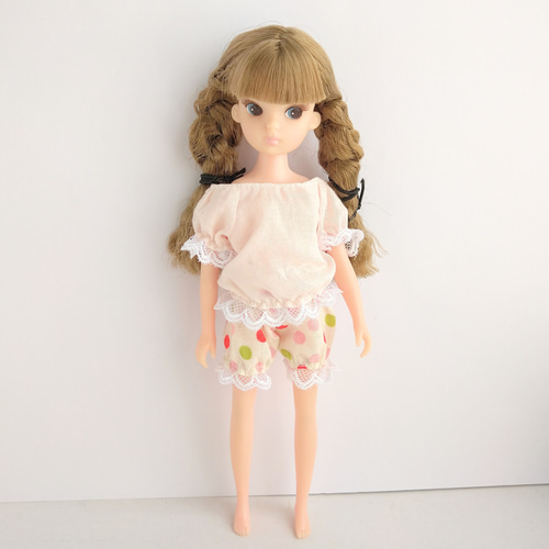 843【復刻版初代リカちゃん】カラフルドット柄のふんわりかぼちゃ