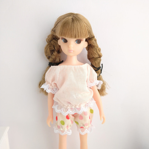 843【復刻版初代リカちゃん】カラフルドット柄のふんわりかぼちゃ