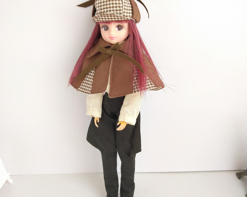ポテチーノピンクギンガムチェックの女の子お人形 その他