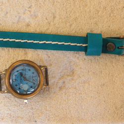 手工手錶 Via Flaminia (藍&amp;藍單環皮帶) 第7張的照片
