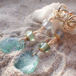 Seaside Romanglass 耳環 ☆ 羅馬玻璃 ☆ 獨一無二的商品 第14張的照片